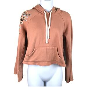 Pull American Rag Cie Femme Gris Clair - Capuche Longue Manches Sequins Argentés - S
